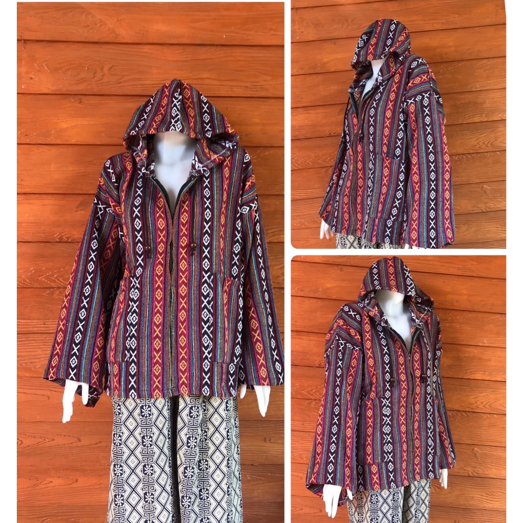 เสื้อคลุมฮู้ดผ้าฝ้ายนากา รอบอกใส่ได้ถึง 48 นิ้ว