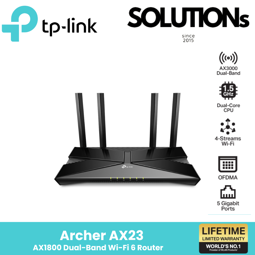 TP-Link ⚡️เร้าเตอร์ไวไฟ 6⚡️Archer AX23 AX1800 Dual-Band เราเตอร์ Wi-Fi 6 (ไม่รองรับการใส่ซิม) สนุกกับเกมส์ออนไลน์ที่ลื่น