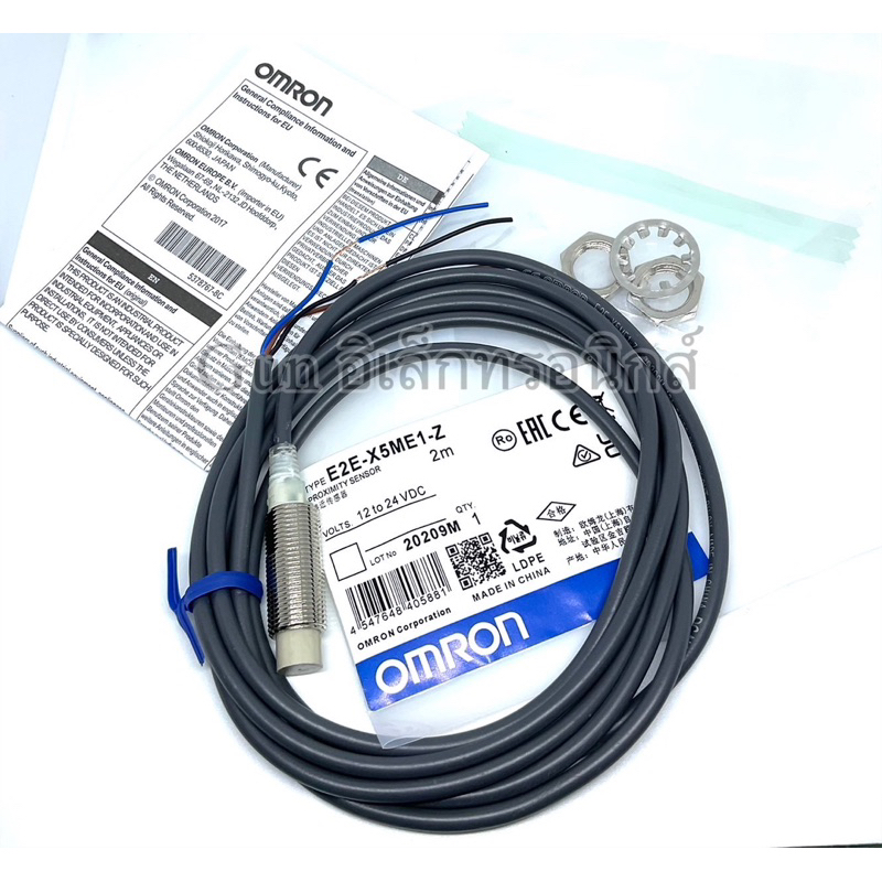 E2E-X5ME1-Z  เซ็นเซอร์ sensor M12 ระยะจับ 5มิล 3สาย ชนิด NPN- NO Proximity sensor