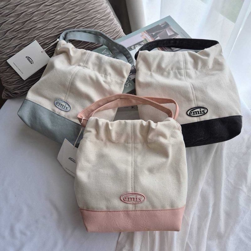 พร้อมส่ง [ใช้โค้ด30%ลด฿1,000] ของแท้💯‼️ emis CANVAS TOTE BUCKET BAG กระเป๋าบัคเก็ต