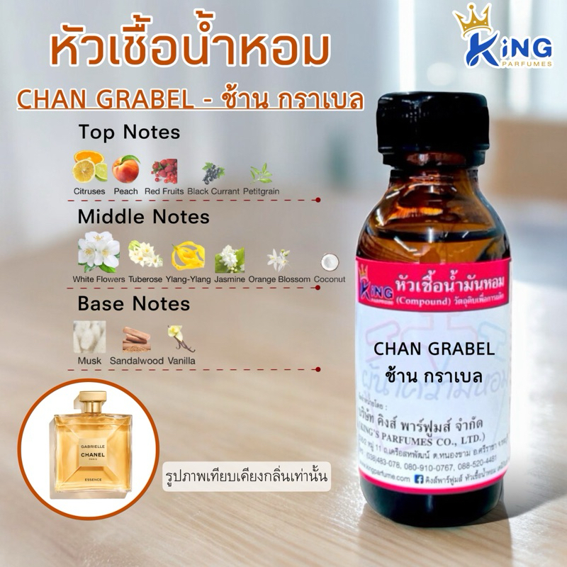หัวเชื้อน้ำหอม 1แถม1 ขนาด30-100ML.กลิ่น CHAN GRABAL (ช้านกราเบล)
