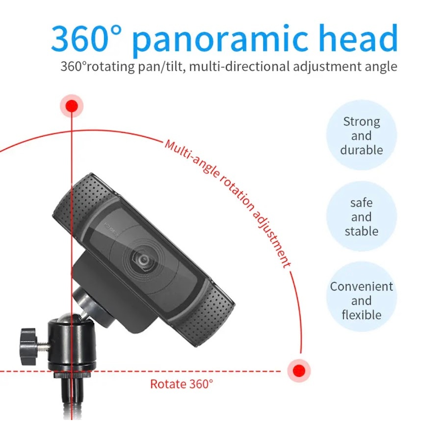 พร้อมส่ง 360 ° เดสก์ท็อปเว็บแคมขาตั้งกล้องขาตั้ง1/4 "กล้องเว็บGooseneckยืนPCกล้องสำหรับLogitech web Cam