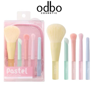 ODBO PASTEL BRUSH COLLECTION โอดีบีโอ พาสเทลบลัชคอลเลคชั่น เซ็ทแปรง5ชิ้น สีพาสเทล พร้อมกระเป๋า OD8058