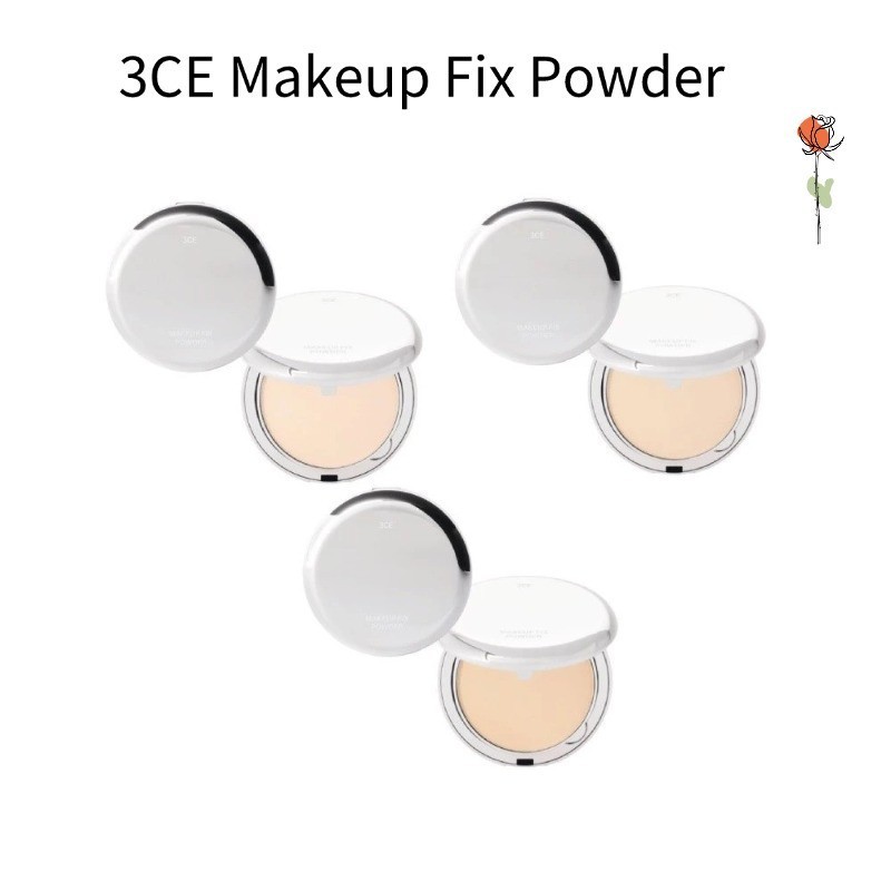 3CE Makeup Fix Powder แป้งฝุ่นอัดแข็ง 9g ควบคุมความมันยาวนานน้ําหนักเบา Setting Powder สําหรับ All-Day Matte Look