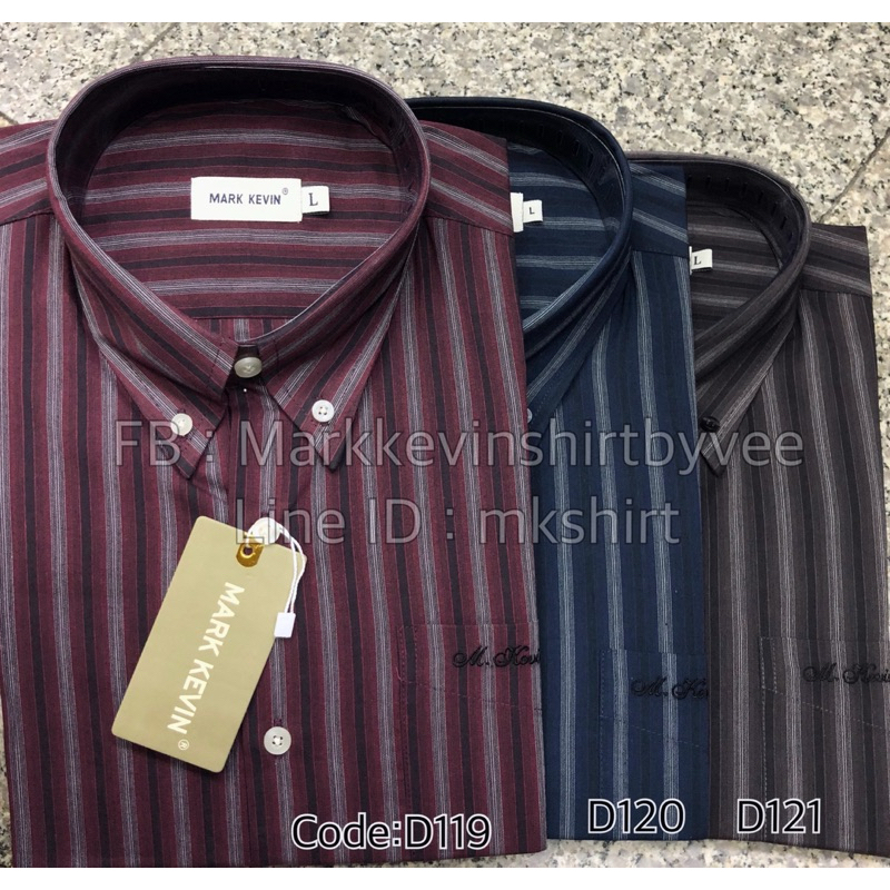 เสื้อเชิ้ตลายริ้ว โทนสีเข้ม แขนยาวนะคะ