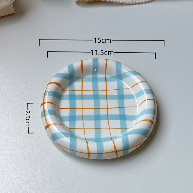 อินเทอร์เน็ตผู้มีชื่อเสียงเกาหลีสไตล์อินสร้างสรรค์มือวาดประณีตจานตุ๊ดน้ำชายามบ่ายเค้กจานขนมจานสลัดจ - รูปที่ 6