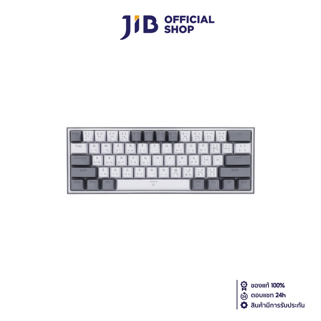 KEYBOARD (คีย์บอร์ด) REDRAGON K617 FIZZ (WHITE & GREY) (BLUE SWITCH - RGB LED - EN/TH)