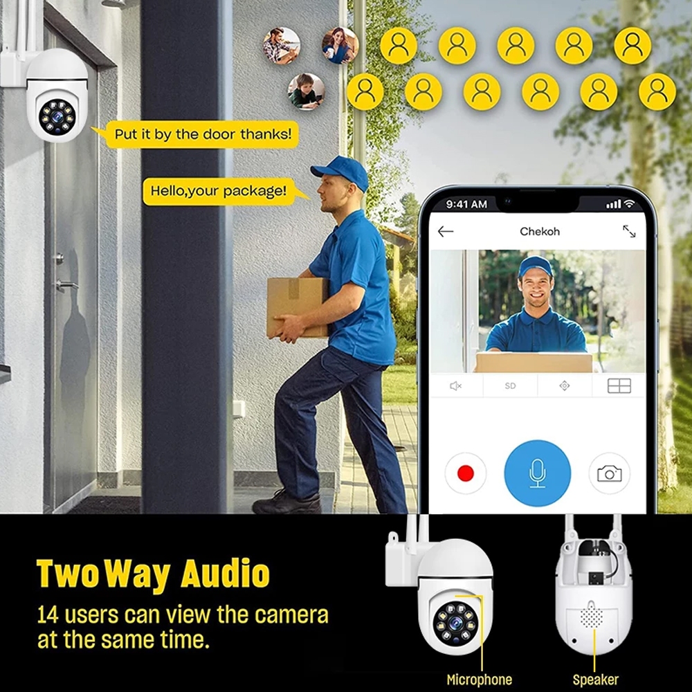 5G กล้องวงจรปิด กล้องวงจรปิดไร้สาย WiFI Full HD 4MP กล้องวงจร IP Camera 4.0ล้านพิกเซล Auto Tracking APP:VI365