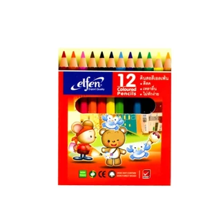 (ยกโหล)สีไม้ 12 สี ตราเอลเฟ่น elfen แท่งสั้น