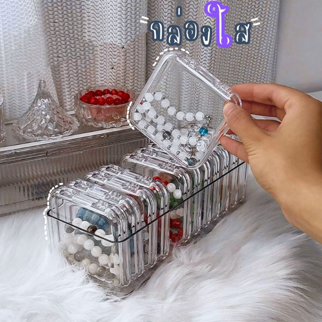 Hithome กล่องบรรจุภัณฑ์เล็บพลาสติกแบบพกพา กล่องใสใส่เล็บปลอม กล่องเครื่องประดับ