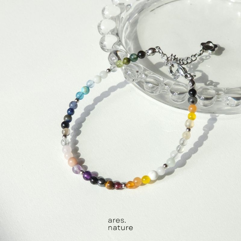 ares.nature - กำไลหิน Julie (หินกลม) กำไลหินนำโชค สร้อยข้อมือหิน เลือกหินเองได้