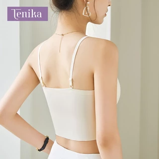 TENIKA เสื้อกล้ามครอป มีฟองน้ำ เสื้อกล้ามลูกไม้ นุ่ม บาง ใส่สบาย ซึมซับเหงื่อ ระบายอากาศดี VES-012