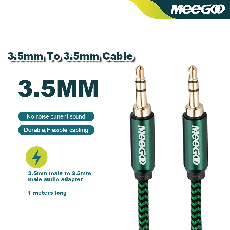 MeeGoo สาย AUX แจ็ค 3.5 มม. สายสัญญาณเสียง ตัวผู้ 2 หัว สำหรับหูฟัง มือถือ เครื่องเสียงรถยนต์ เครื่องเสียงบ้าน ลำโพง MP3