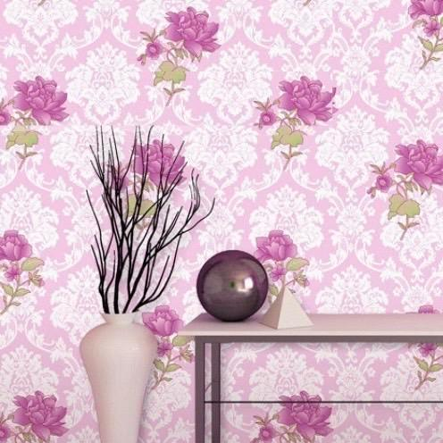 วอลเปเปอร์ติดผนัง ลายกุหลาบ ขนาด0.45x9-10เมตร ติดง่าย กันน้ำ แถมฟรีที่รีด วอลเปเปอร์ตกแต่งบ้าน  สติ๊กเกอร์ติดผนังห้อง