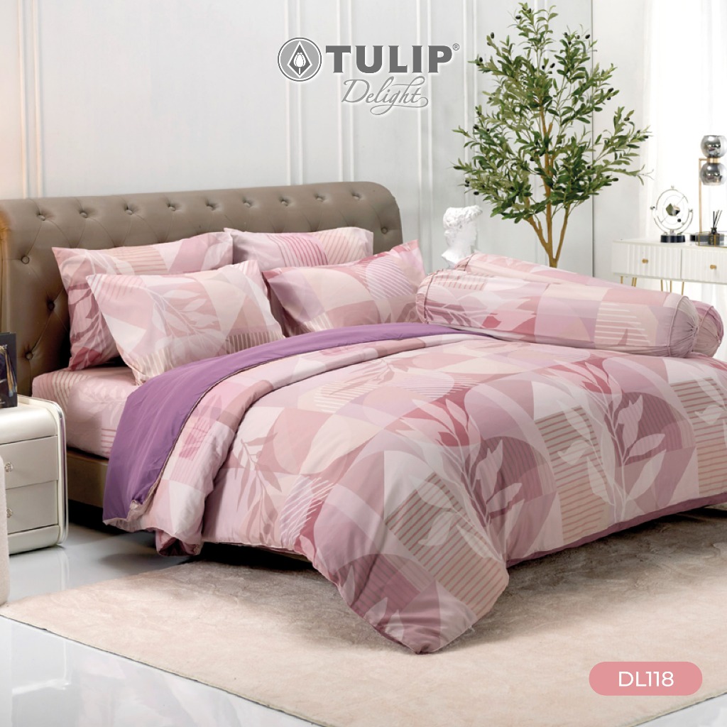 TULIP รุ่นTULIP Delight พิมพ์ลาย DL118 โทนสีละมุนตาในสไตล์ที่เป็นคุณ ชุดเครื่องนอน ผ้าปูที่นอน ผ้าห่
