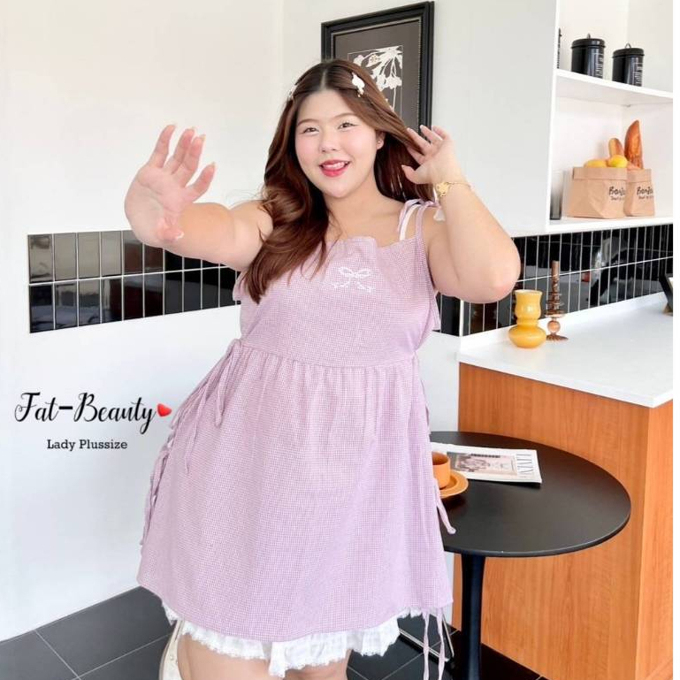 มินิเดรสสายเดี่ยว พลัสไซต์ งานสีพื้น หวานๆๆ อก38-50 ใส่ได้