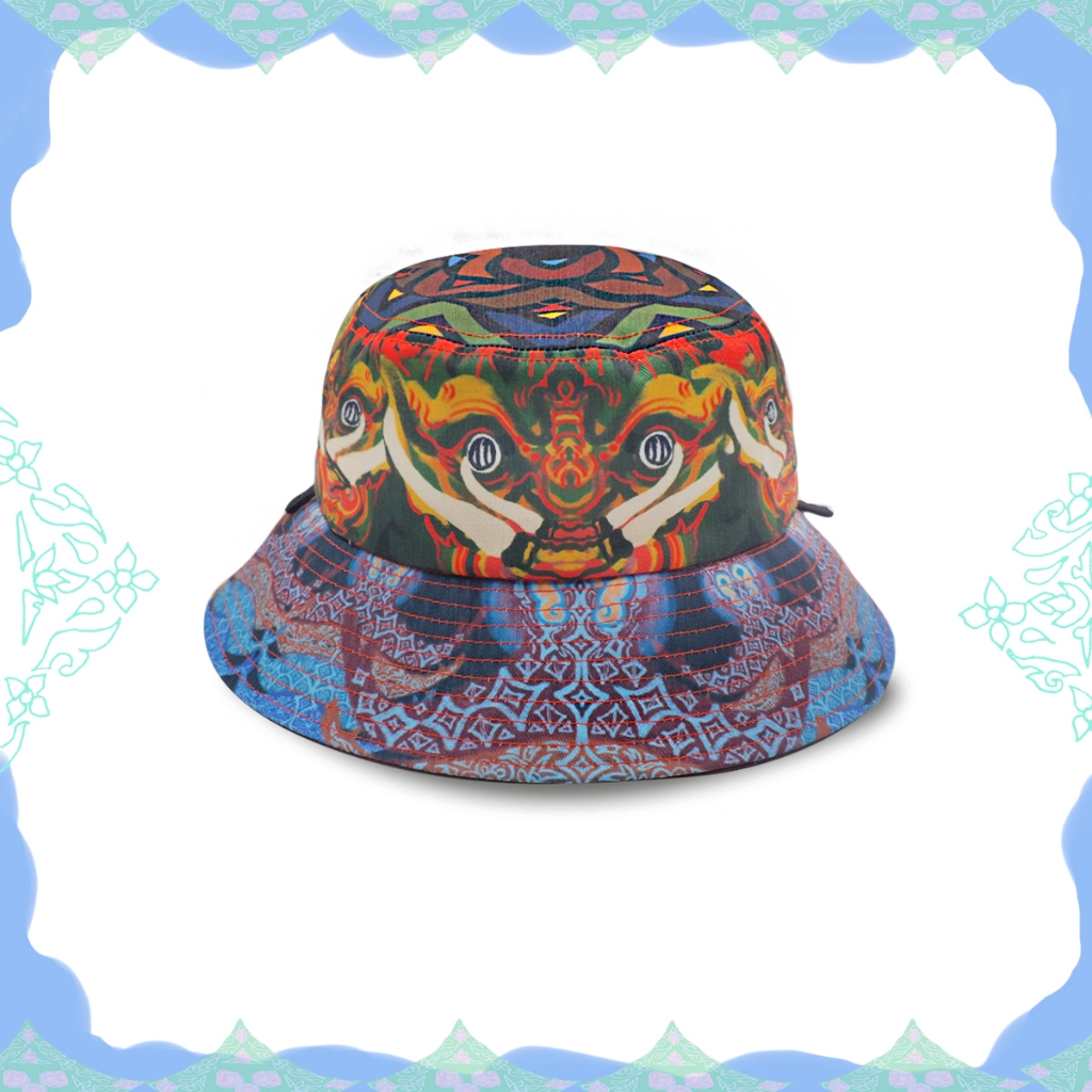 MAMAD HAT25หมวกBucket Hatคอนเซ็ปต์ “Welcome to Mutelu Land”"หมวกวัสดุผ้าลายวาดใหม่ลายเส้นสไตล์MAMAD