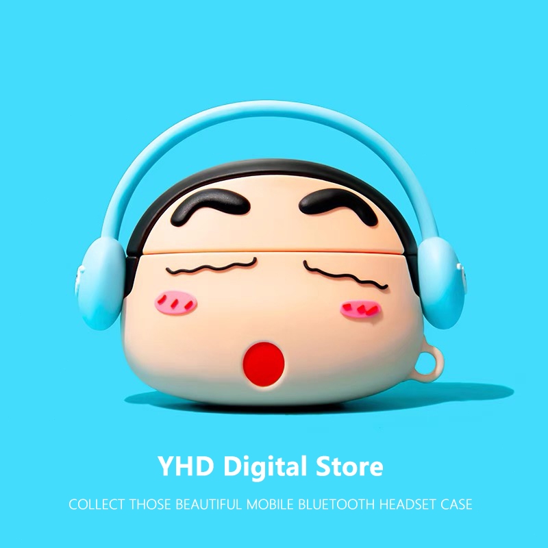เคส for Airpods 4 3 Soft Case Airpods pro 2 เครยอนชินจัง ซิลิโคนนิ่ม การป้องกันการตก Airpods gen3 gen2