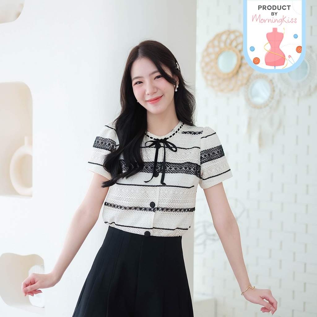 02-326 เสื้อแขนสั้นผ้าลูกไม้ Miss Mandy Lace Blouse - 6 ไซส์