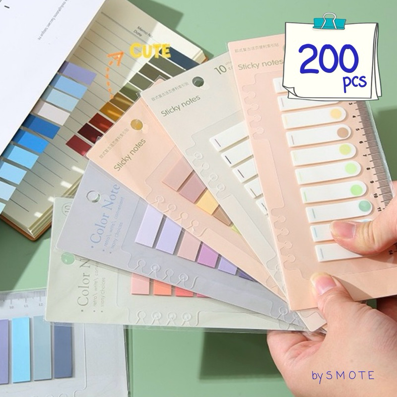 < ใหม่❗️ Bubble > โน๊ตกาวแถบV.1 โมแลนดิ PET ( 200 แผ่น ) Morandi Sticky Note กันน้ำ โพอิท โน๊ตพลาสติก เครื่องเขียน