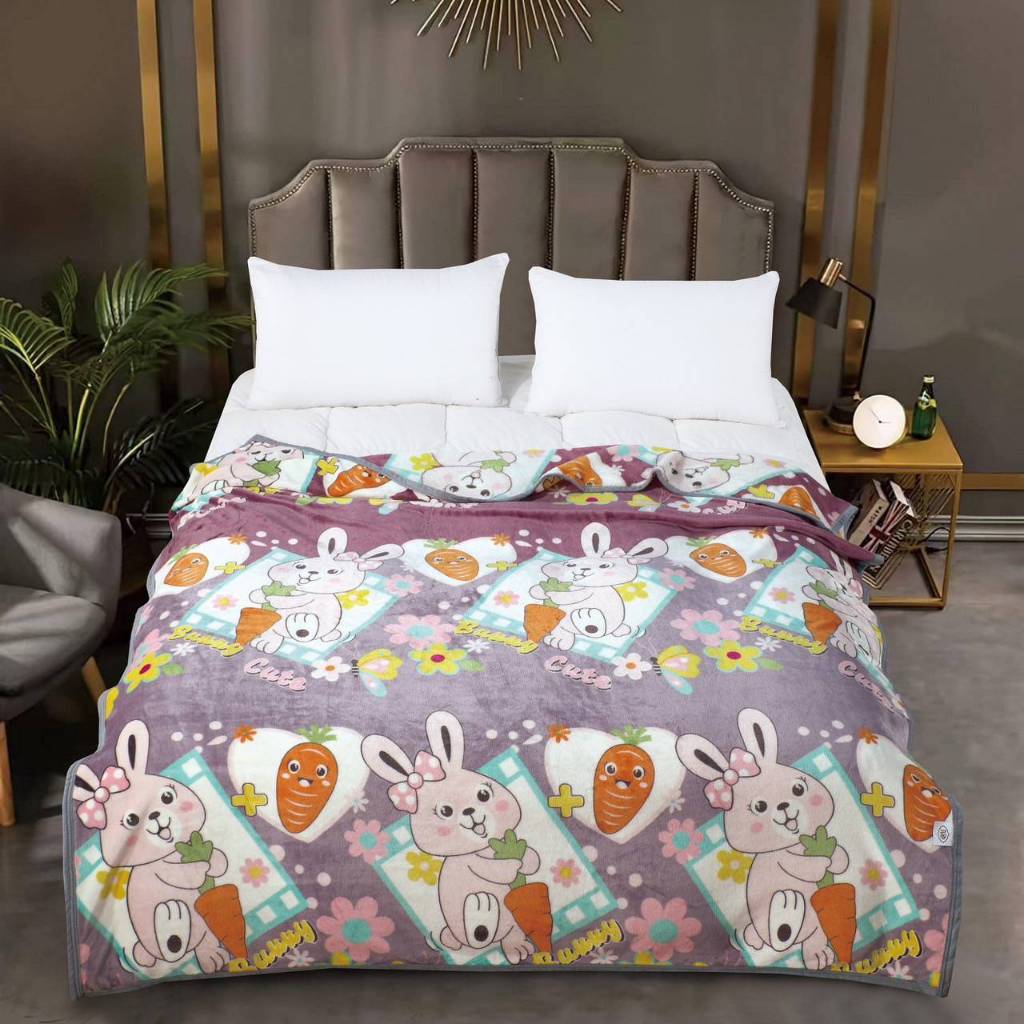 <NPP>ผ้าห่มนาโนพรีเมี่ยม 6ฟุต (180*200) ลายการ์ตูน ( สีสด ซักสีไม่ตก เนื้อผ้าเเน่น ขนไม่หลุด )