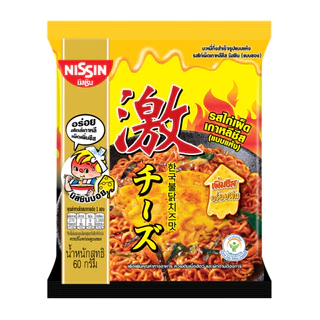 นิสชิน บะหมี่กึ่งสำเร็จรูปแบบแห้ง รสไก่เผ็ดเกาหลีชีส (แบบซอง) แพค 30 / NISSIN Instant Noodles Hot Chili Chicken Cheese F