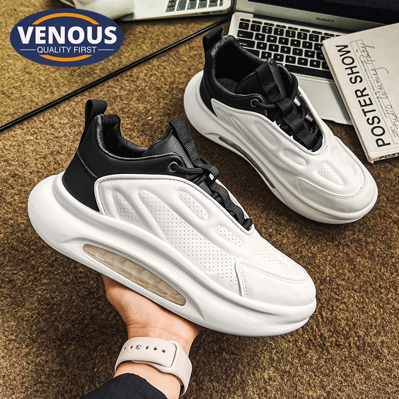 【Venous】2025 รองเท้าผ้าใบแฟชั่นเกาหลี สำหรับผู้ชาย รองเท้าผ้าใบหนาสำหรับผู้ชาย รองเท้าผ้าใบกีฬาสำหรับผู้ชาย