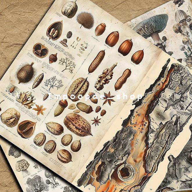 🍄พรีออเดอร์🌳 🌰 Plant World Series Material Paper