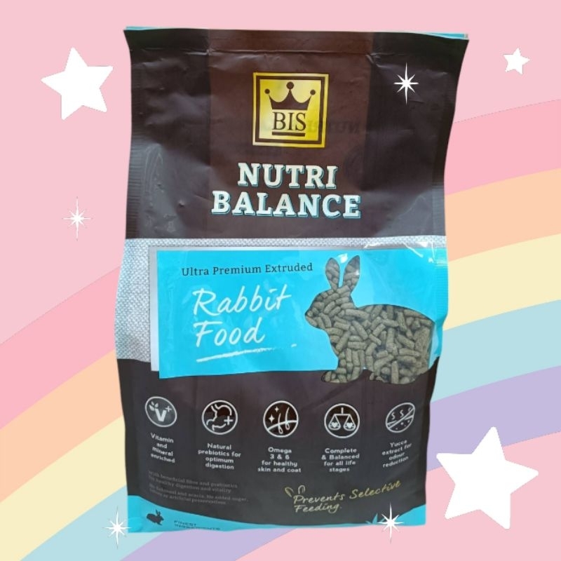 Bis Nutri Balance 2kg. อาหารกระต่ายบีไอเอส อาหารสำหรับกระต่ายเด็ก กระต่ายโต