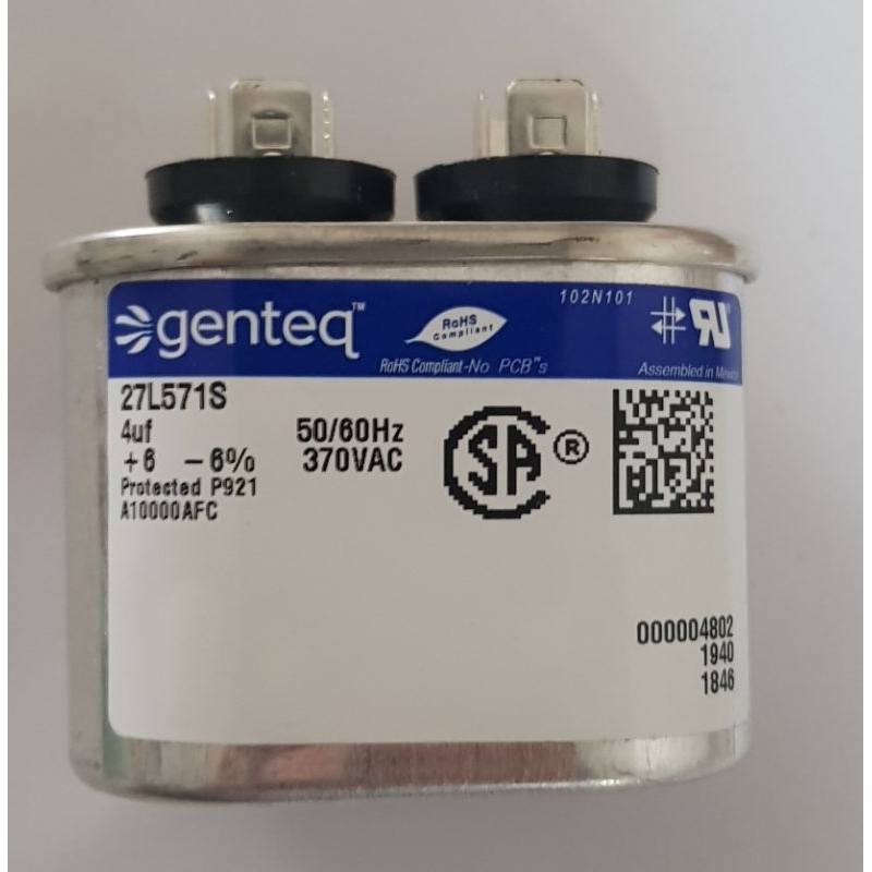 GENTEQ CAPACITOR 4UF 370VAC