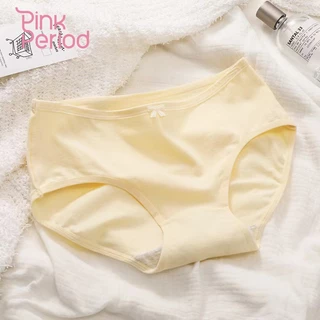 Pink Period กางเกงในผู้หญิง ชุดชั้นในผ้าฝ้ายแท้ ขึ้นกลาง ใส่สบาย กระชับ ไม่อับชื้น ระบายอากาศดี ยืดเยอะ KNI-065