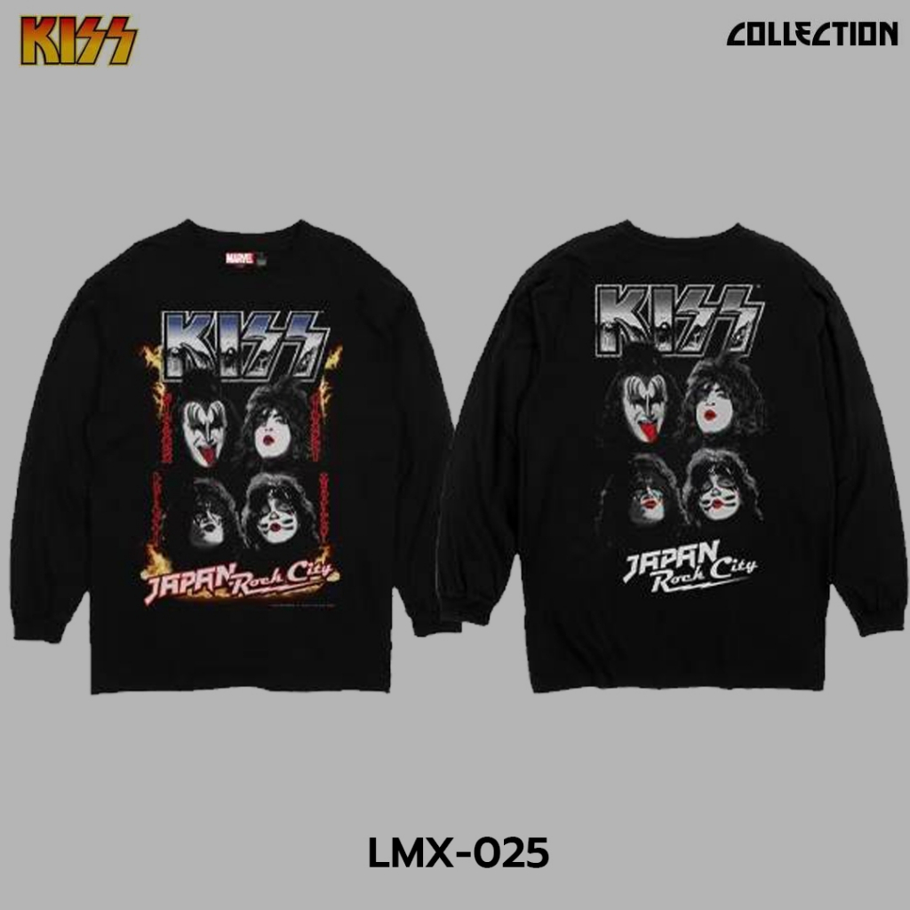 Power 7 Shop เสื้อยืดวง คิส แขนยาว ลิขสิทธ์แท้ KISS T-SHIRTS (LMX-025)