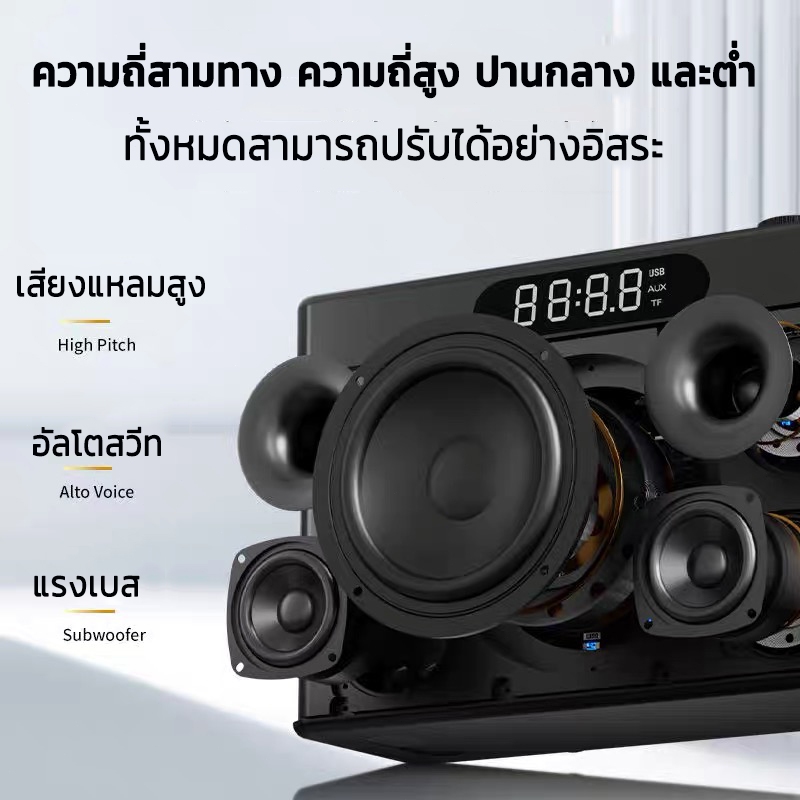 SODLK S1127PLUS ลำโพงบลูทูธเบสหนักๆ 300W กับ 2 ไมโครโฟนเบสลึก Bluetooth Speaker แท้100% รองรับTWS/USB/TF/AUX