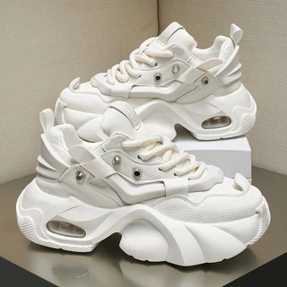 【Venous】2025 รองเท้าผู้ชายสีดำแบบหนาปี รองเท้าผ้าใบแบบเป็นกันเอง รองเท้ากีฬาผู้ชายพื้นยาง Size 37-46