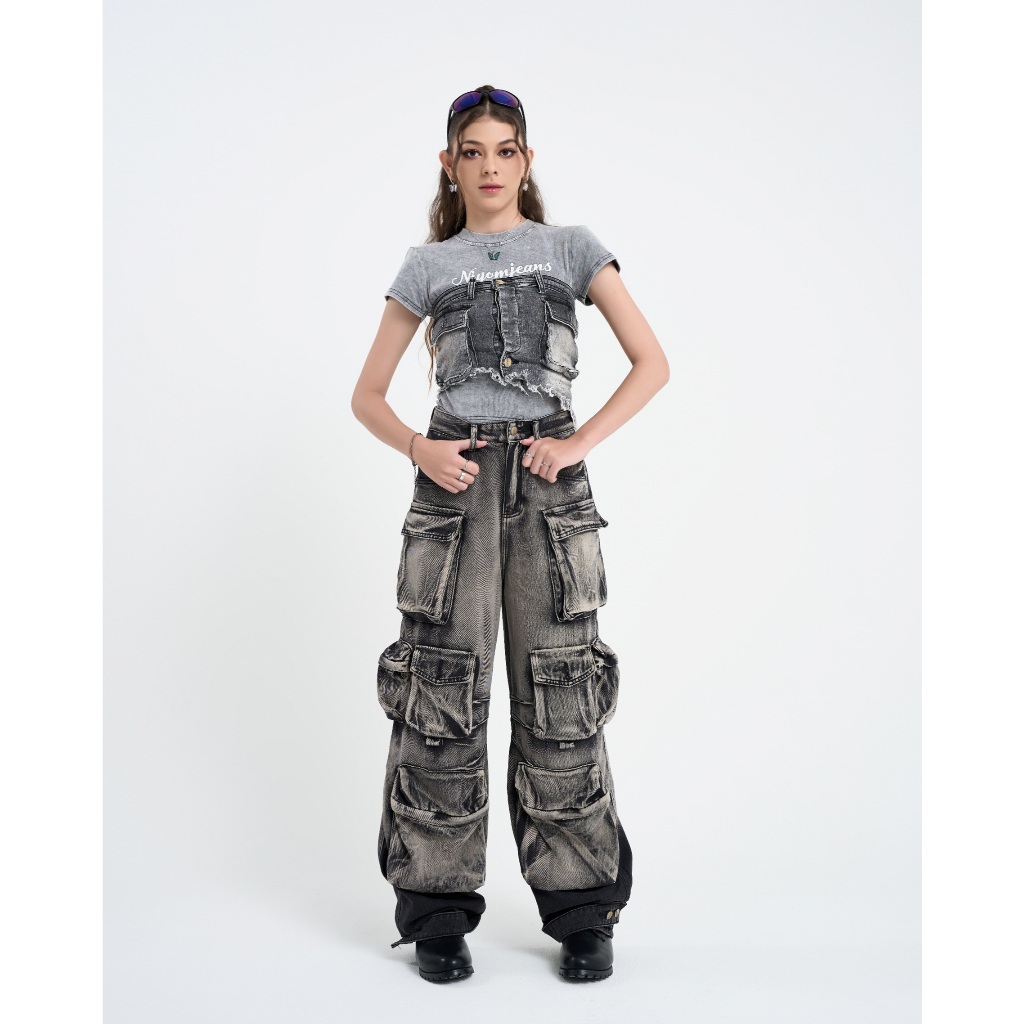 Niyom Jeans รุ่น LT-CG2 กางเกงยีนส์ผู้หญิง ทรงกระบอกคาโก้