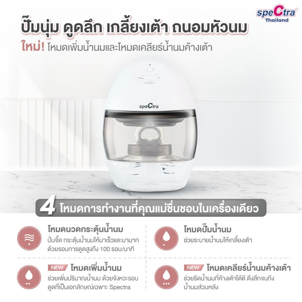 Spectra เครื่องปั๊มนมไฟฟ้า รุ่น New S1+ และ Dual Compact เครื่องศูนย์แท้ เลือกขนาดกรวยได้ รูปที่ 4