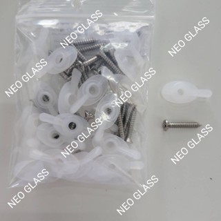 ลูกบิดมุ้งหางปลา สีขาว (แบ่งขาย) ไม่มีสกรู / ลูกบิดมุ้งหางปล…