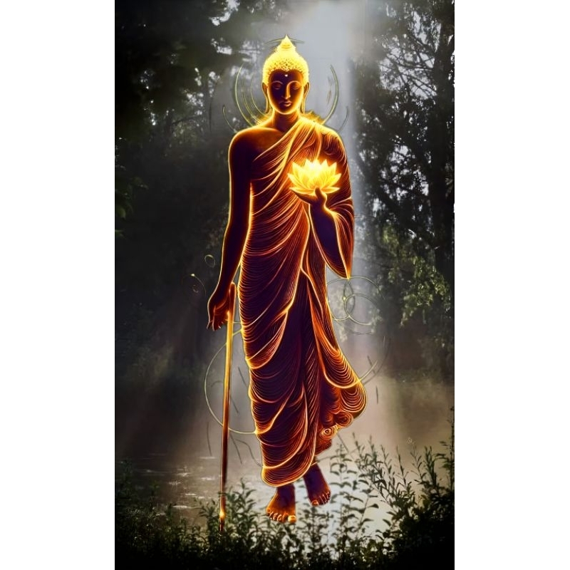 รูปโปสเตอร์ พุทธเจ้า นำโชค ไม่มีกรอบ ขนาด 25*42 cm ติดผนัง ภาพมงคล เสริมฮวงจุ้ย ตกแต่งบ้าน