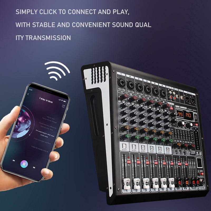 DBX-AUDIO PMX4/6/8MAX+ มิกเซอร์, การเชื่อมต่อบลูทูธ, มิกเซอร์พลังงานในตัว 4/6/8 ช่อง