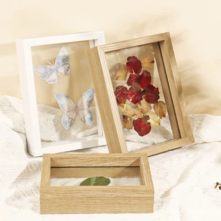 กรอบรูปกระจกอะครีลิค ใสสองด้าน DIY สะสมใบไม้ร่วง ของตกแต่งเฟอร์นิเจอร์ กรอบรูปตั้งโต๊ะ
