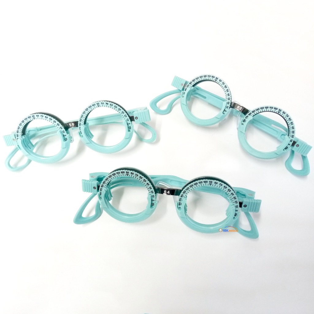 เฟรมวัดสายตา TF-AT PD 58.60,62,64,66 (สีฟ้า)(รุ่นแกนสีดําอยู่ด้านบน)