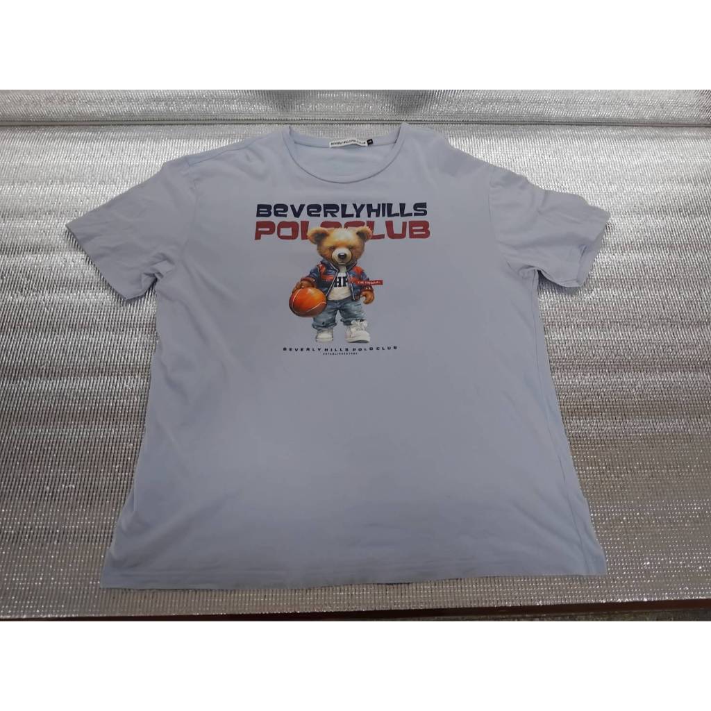 เสื้อยืดสีฟ้า หมี Beverly Hill Polo Club (มือสองสภาพ 90 %) (L)