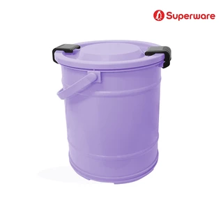 Srithai Superware ถังใส่น้ำพลาสติก ถังน้ำพลาสติกมีหูหิ้ว ทรงกลม พร้อมฝาล๊อค ขนาด 15.5 ลิตร (4 แกลลอน) รุ่น M-73