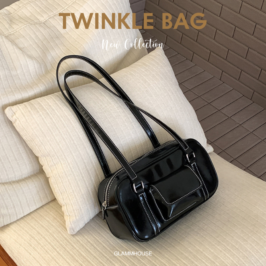 Glammhouse - Twinkle bag กระเป๋าสะพาย Shoulder bag ทรงกล่อง ใบเล็กน้อยแต่ใส่ของได้มาก ใบเดียวเอาอยู่ทุกไลฟ์สไตล์