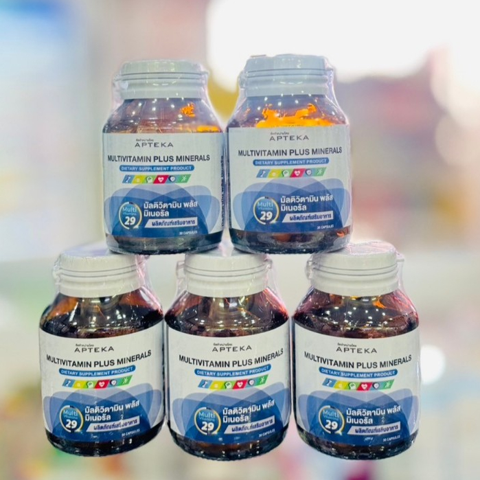 APTEKA MTV 28 ACTIVE INGTREDLENTS 30 1แคปซูล วิตามิน และแร่ธาตุ 29 ชนิด