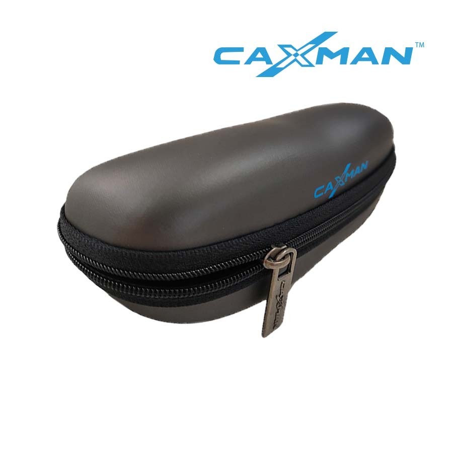 กล่องแว่นผิว PU สีเทา Zipper Case