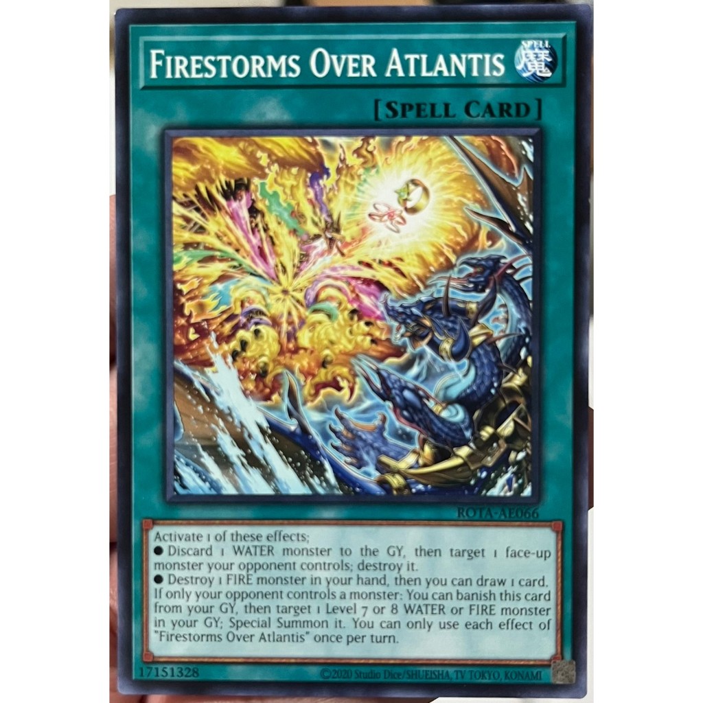 Yugioh Asia-Eng [ROTA-AE066] Firestorms Over Atlantis (Common) การ์ดยูกิแท้ถูกลิขสิทธิ์