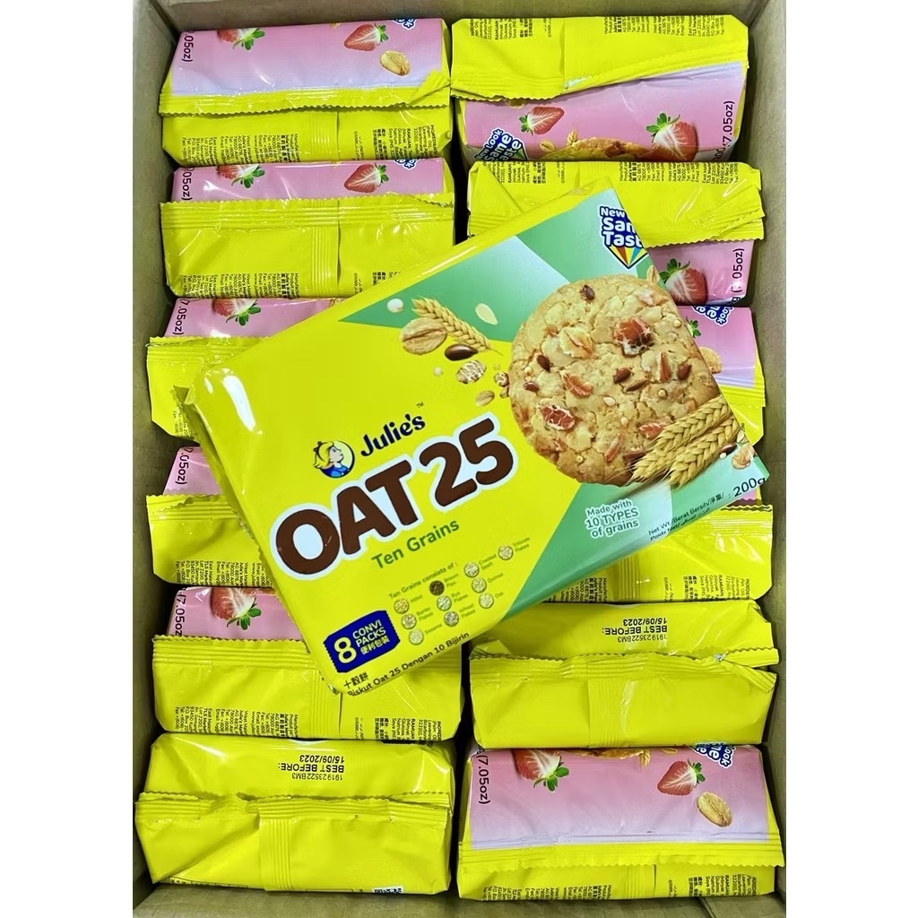 Julie's Oat 25 200 g. คุ้กกี้ ธัญพืช จูลี่ส์ หลายรสชาติ