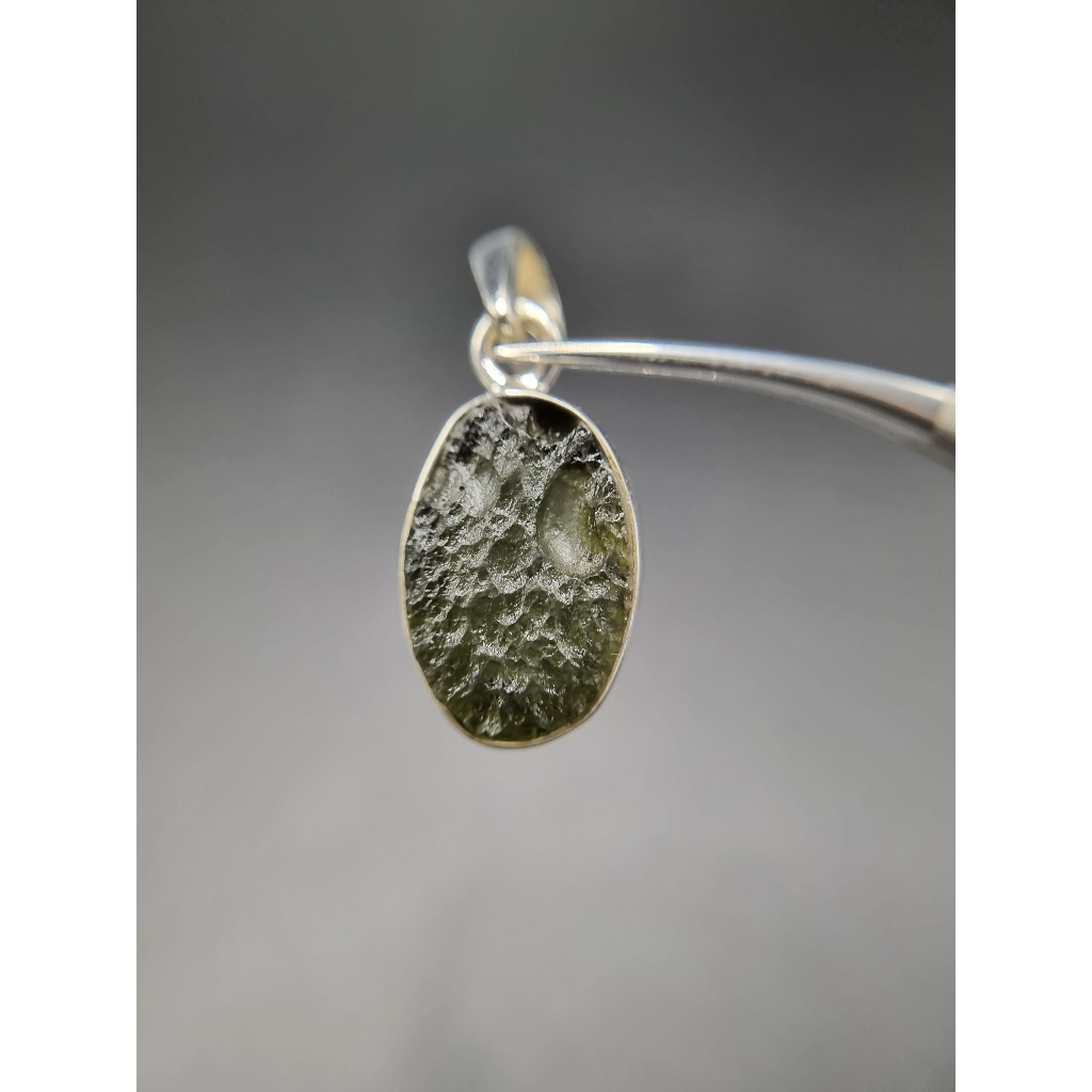 จี้ Moldavite เงินแท้ Silver AG 925/1000 Czech republic MJ24-AG17 2.9g