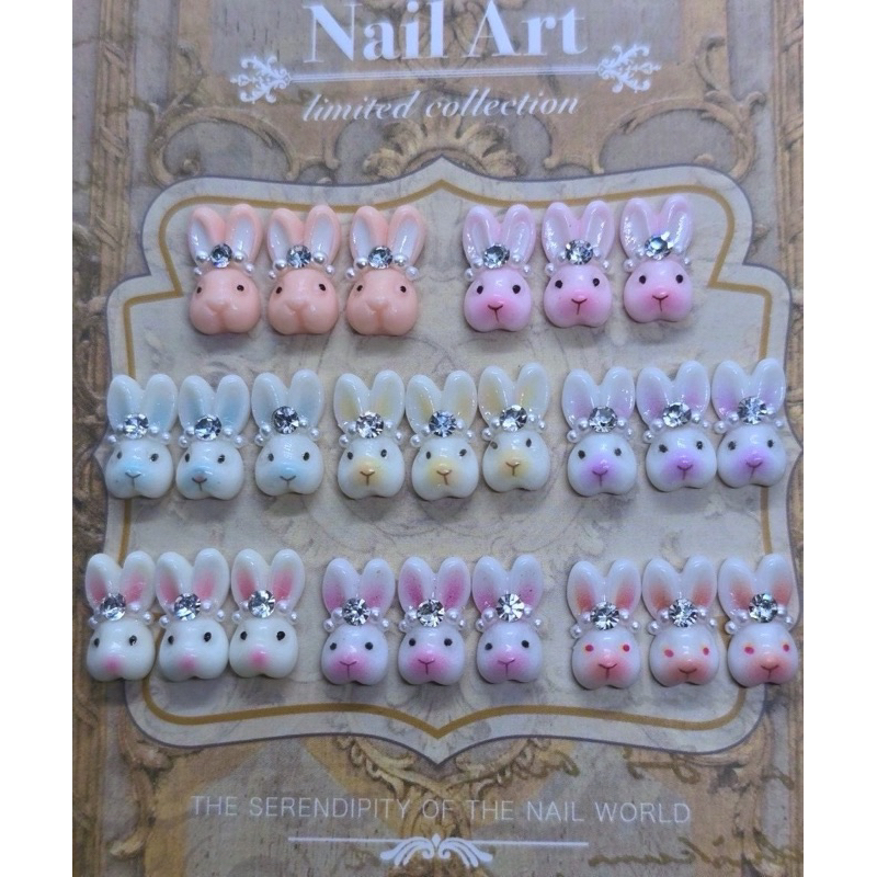 เรซินกระต่ายแต่งเพชร 10 ชิ้นต่อแพ็ค